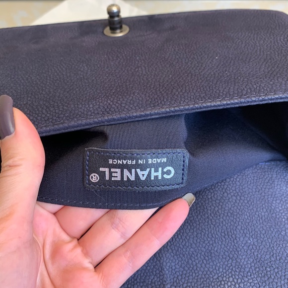 Sold.Chanel Caviar Nubuck Leather Old Medium Boy - Picture 9 of 13